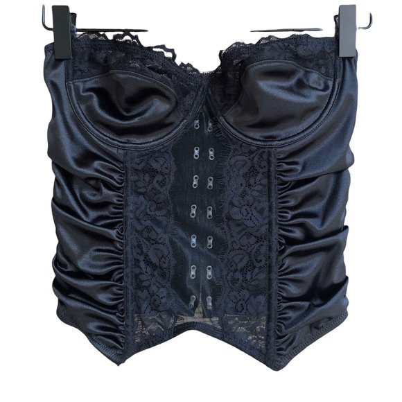 Urban Outfitters UO Out From Under Satin And Lace Ruched Corset - Picture 2 of 6
